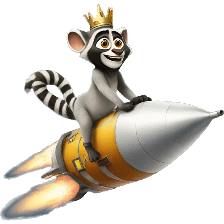 King Julien riding a rocket  emoji