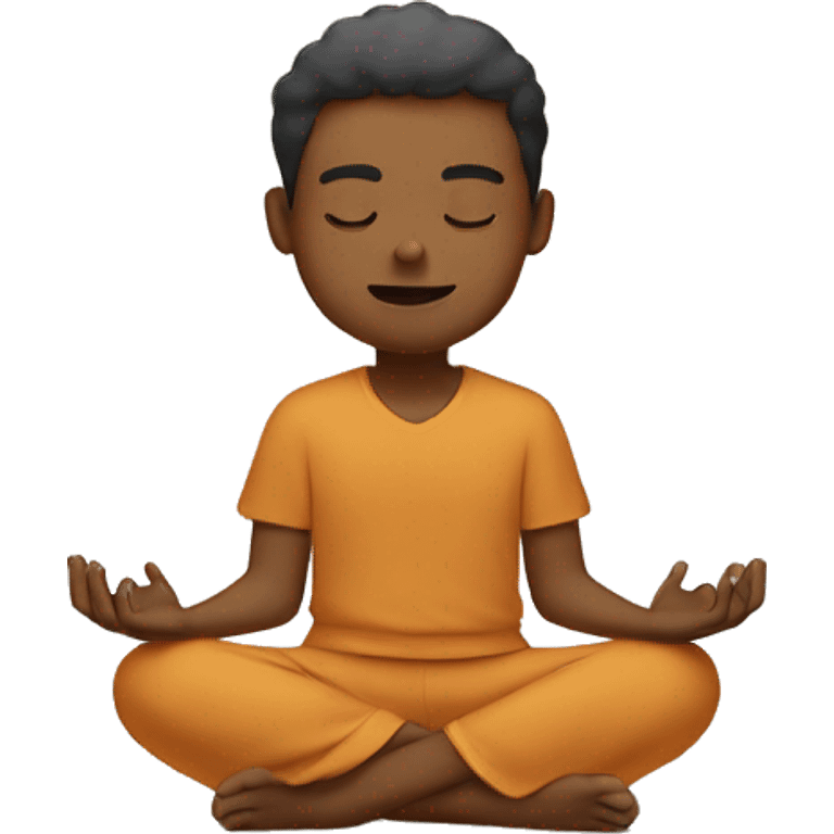 Brown person meditating ￼ emoji