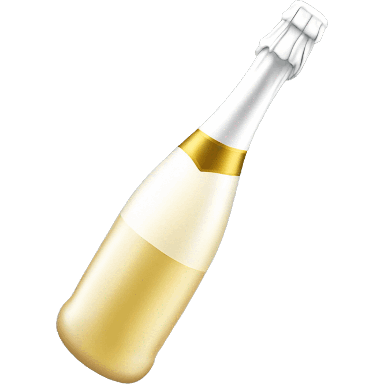 Tilted white champagne bottle emoji