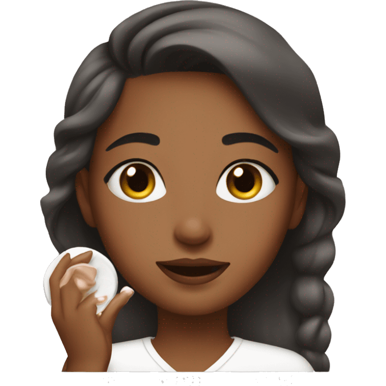 a girl doing her skincare emoji