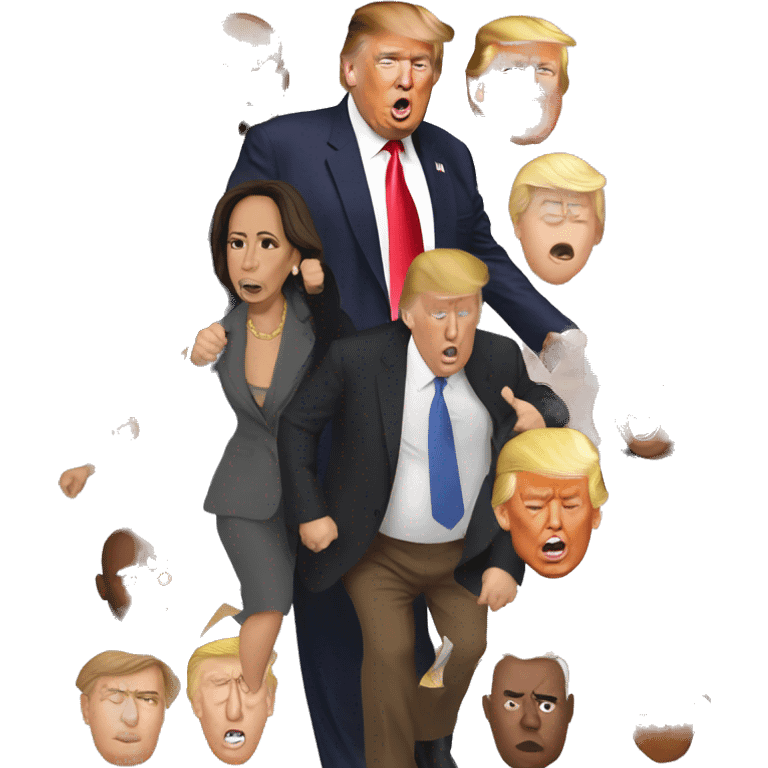 Donald trump losing to Kamala Harris emoji