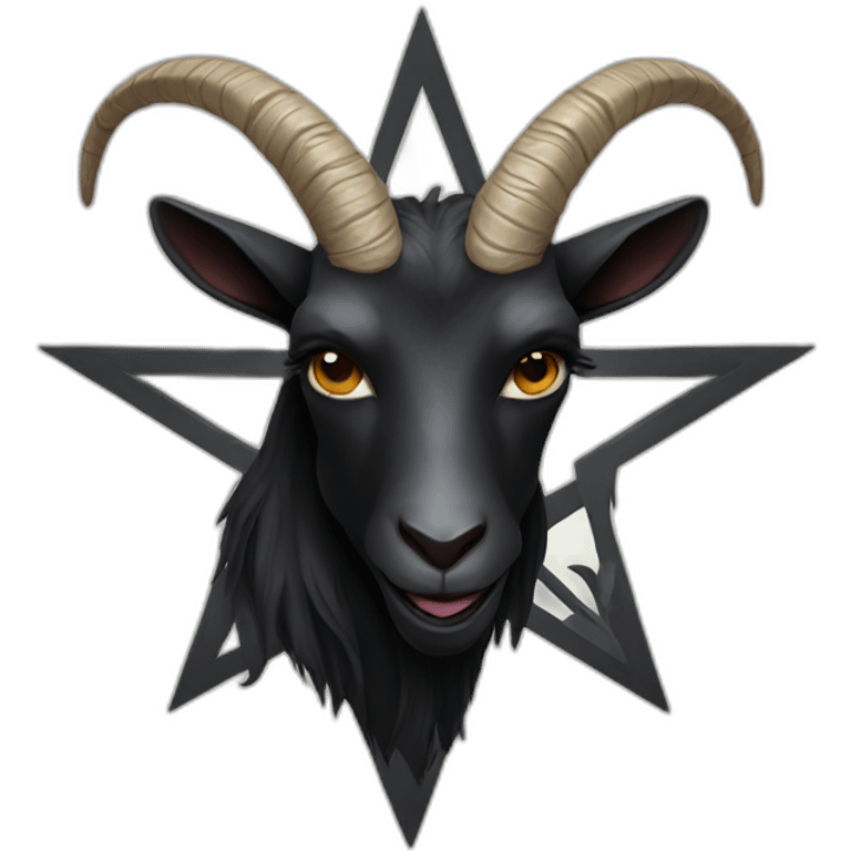 black goat with pentagram emoji