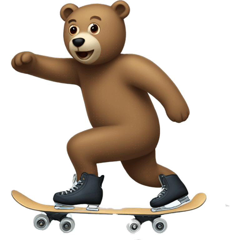 a bear skating on ice emoji