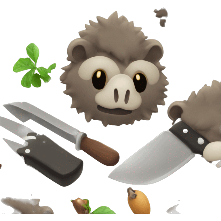 Monty mole from Mario with a knife emoji