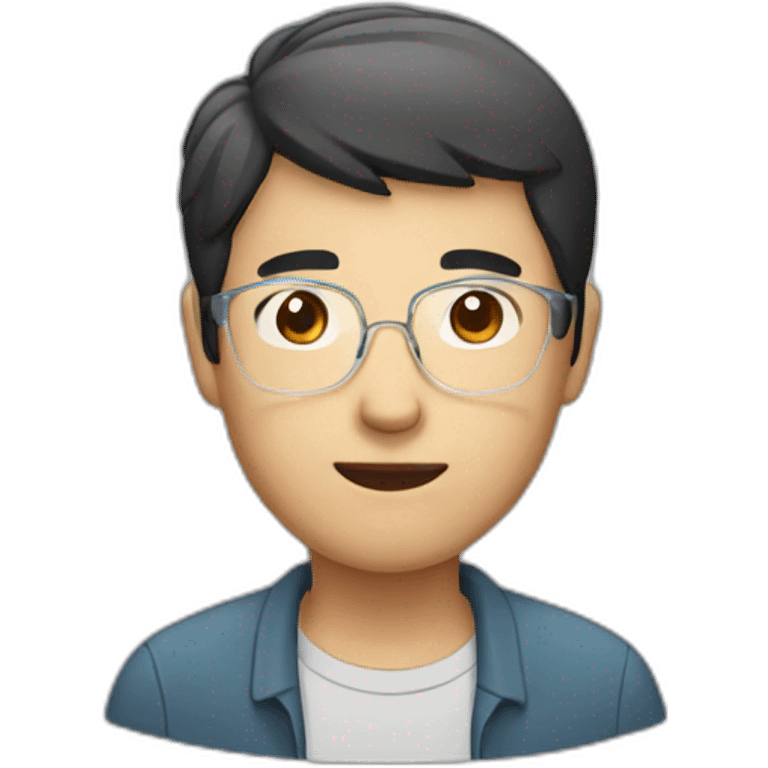 asian man with glass emoji