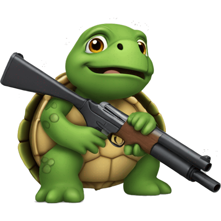 Turtle with shotgun emoji