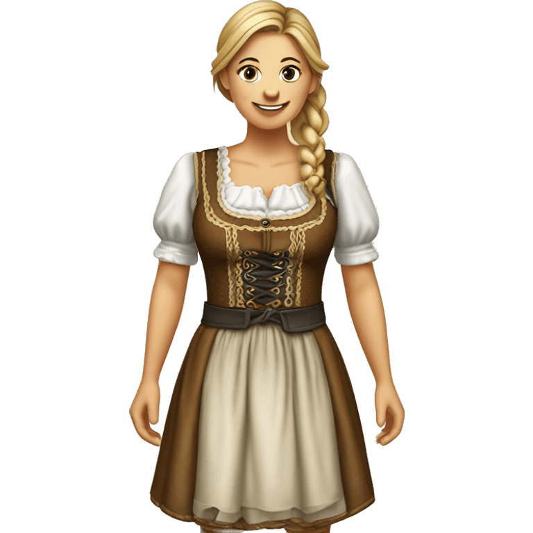 Realistic traditional oktoberfest drindl dress only. emoji