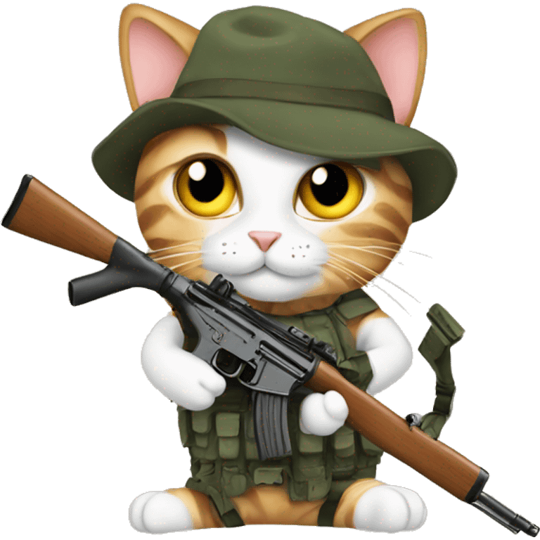 cat with rifle emoji