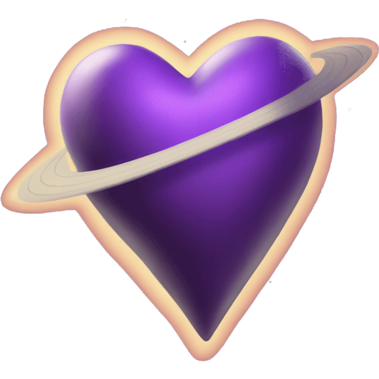 heart shaped purple saturn emoji