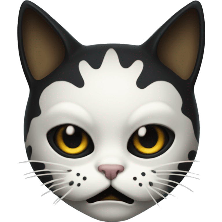 cat with a ghostface mask emoji