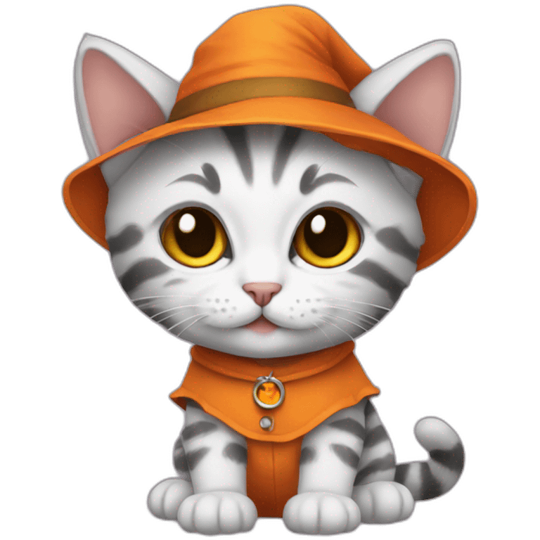 kitten in halloween clothes emoji