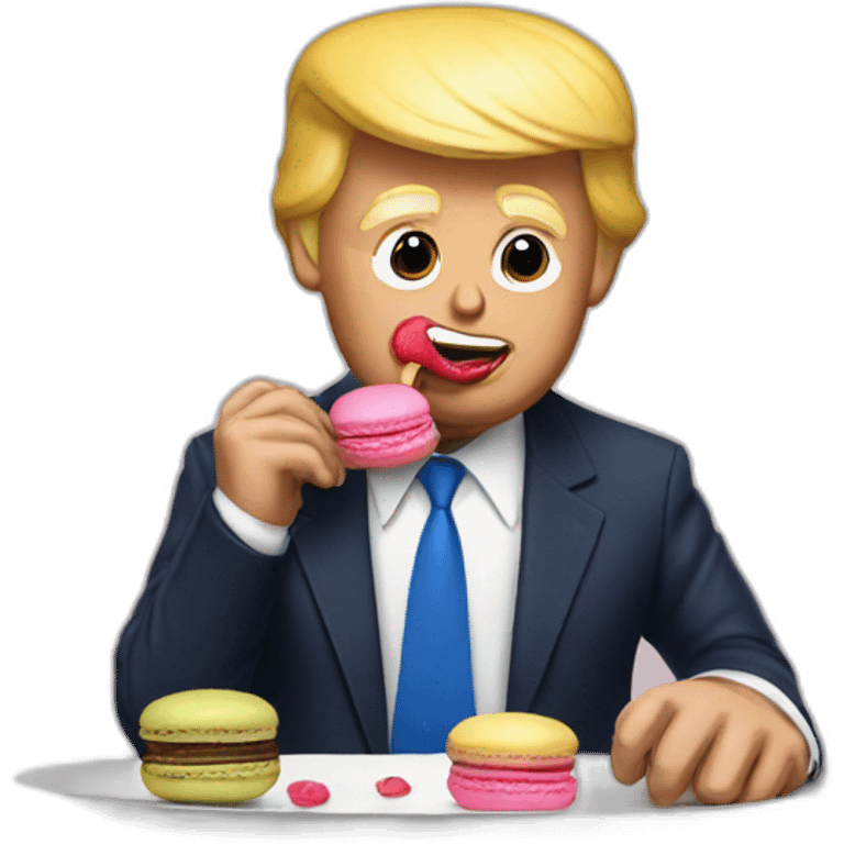 donald trump eating a french macaron emoji