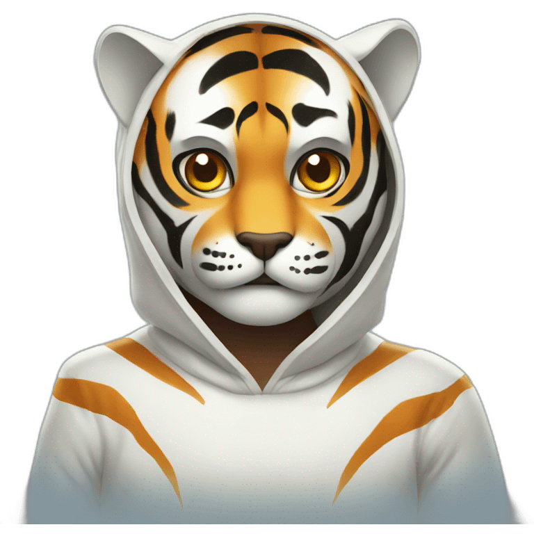 a tiger in a ghost costume emoji