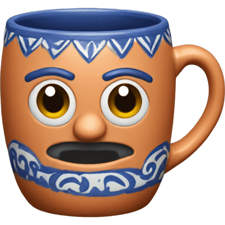 Realistic clay talavera mug isolated.  emoji