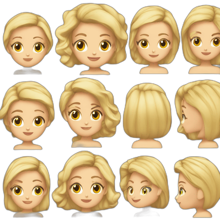 mujer bajita tez morena pelo rubio corto rizoso graciosa emoji