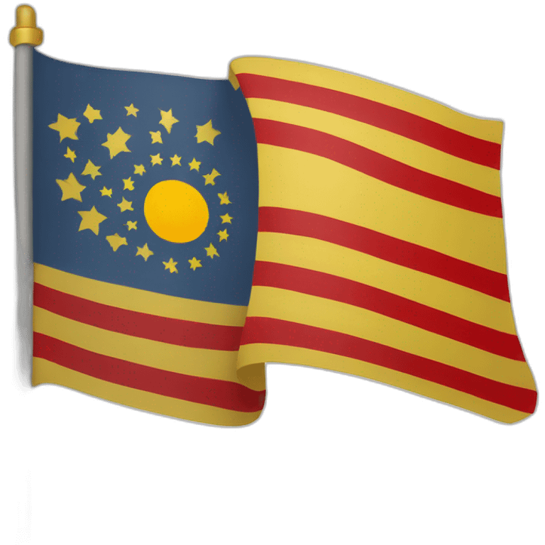 Flag with lines four yellow bars and four red bars emoji