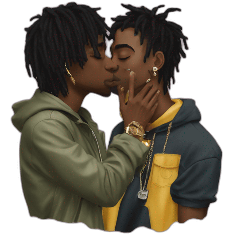 Playboi carti and lil Uzi vert kissing rappers emoji