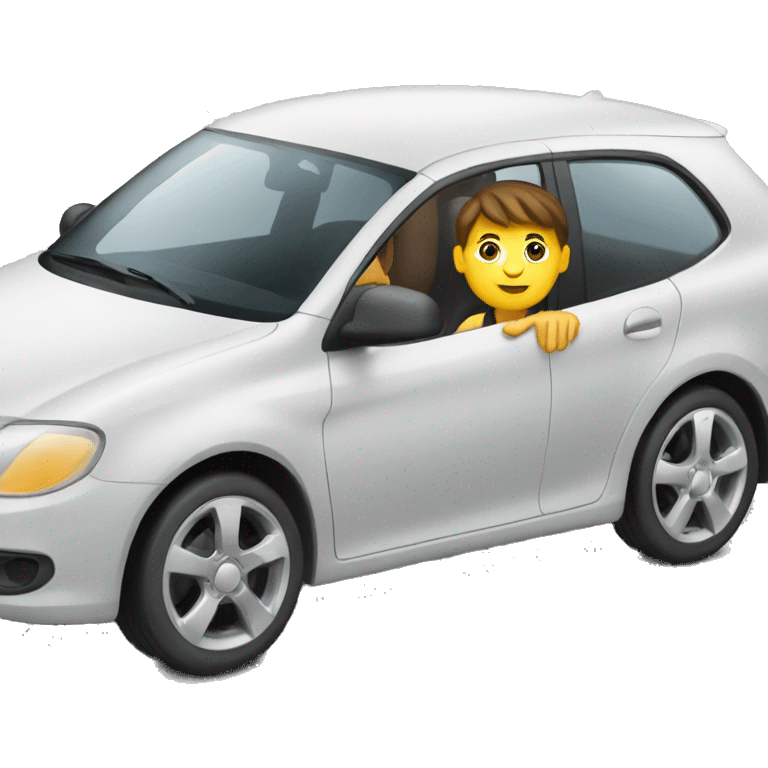 car with human driver emoji