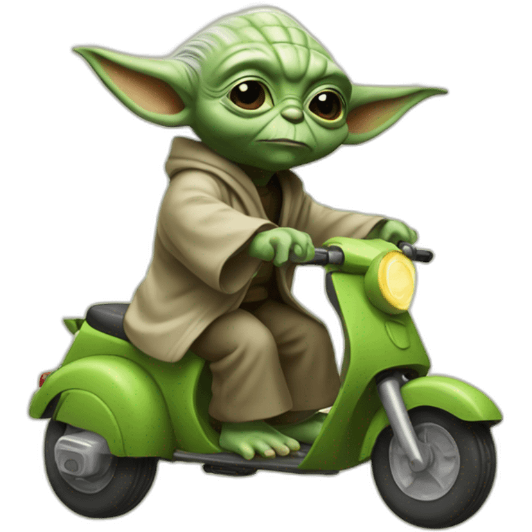 Yoda on a scooter emoji