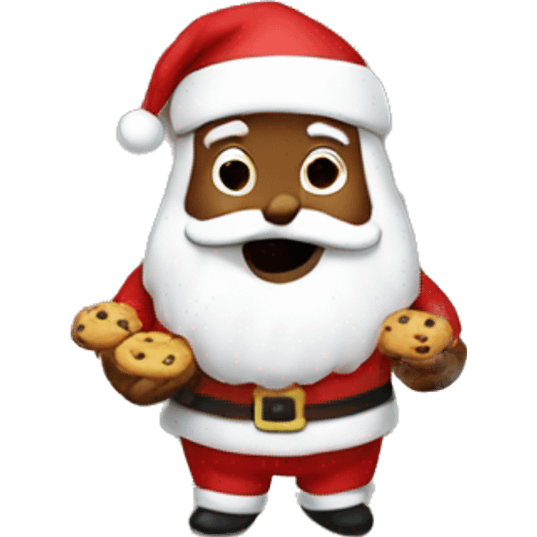 santa eating cookies emoji