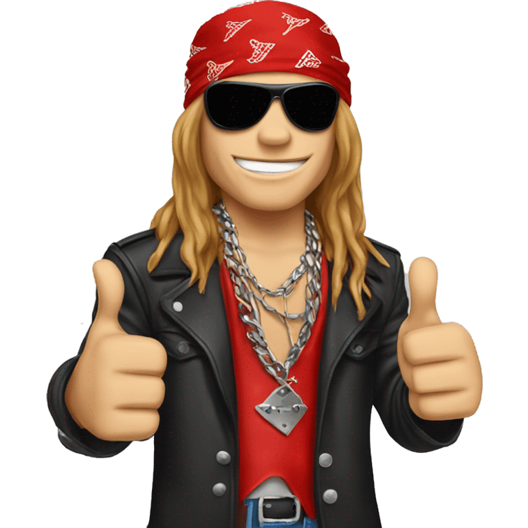 axl rose with red bandana doing thumbs up emoji