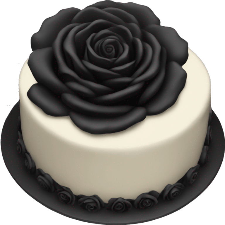 Black roses cake emoji