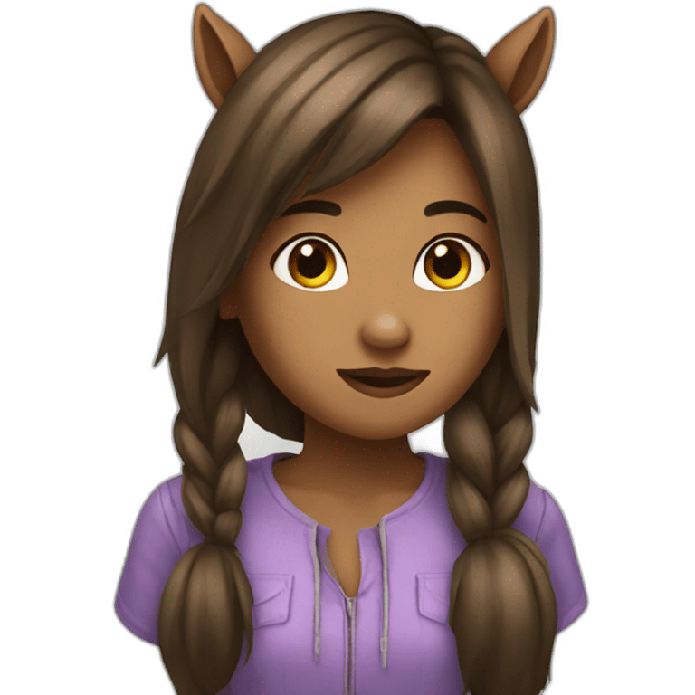 girl with a horse head emoji