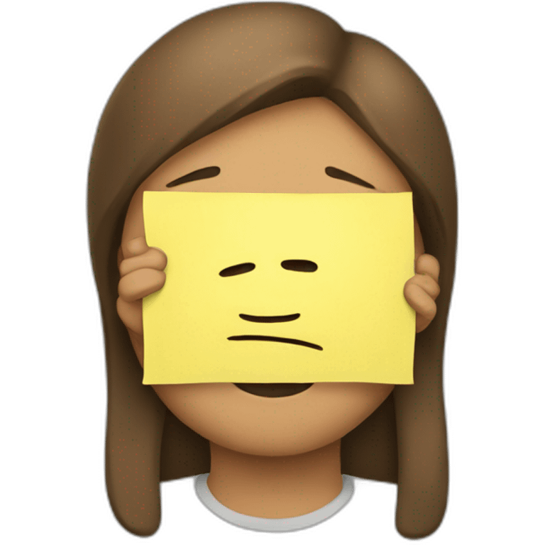 a person with a sticky note on their face emoji