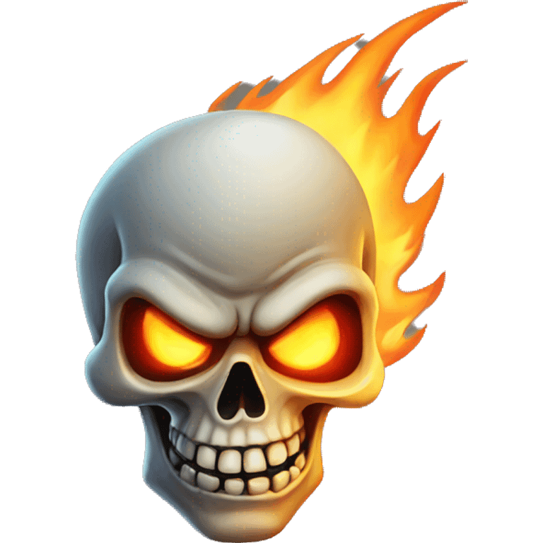 very angry flaming skull emoji