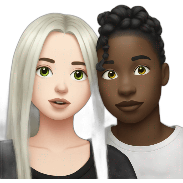 billie eilish kissing a cute black girl emoji