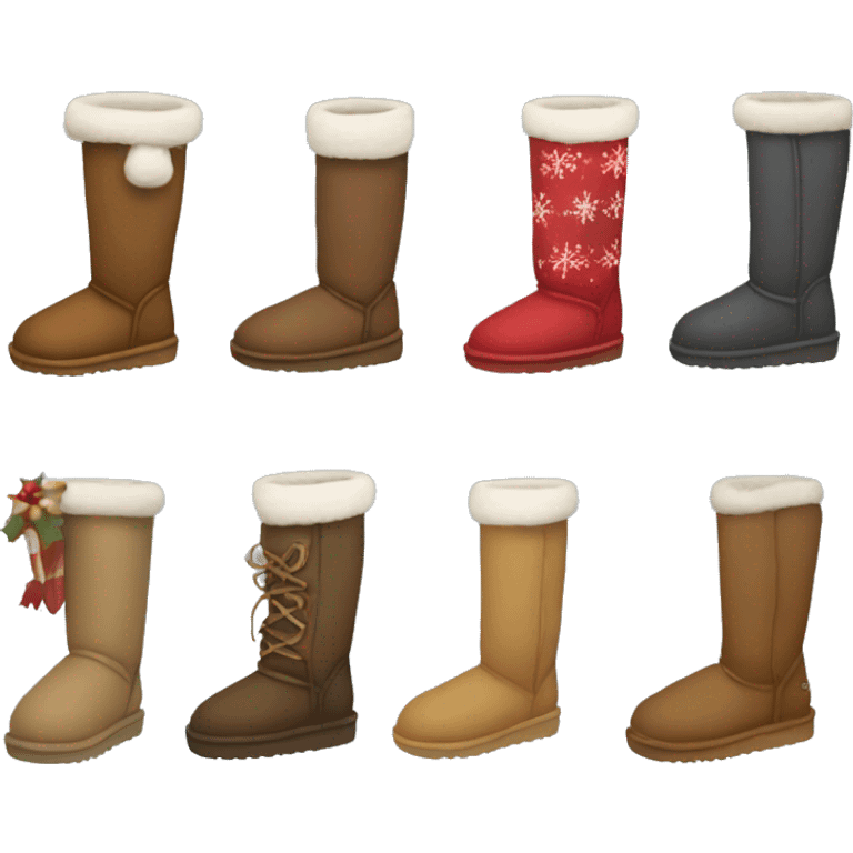 Christmas boots uggs emoji