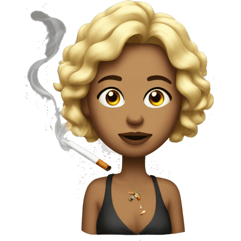 Sonya smokes a cigarette emoji