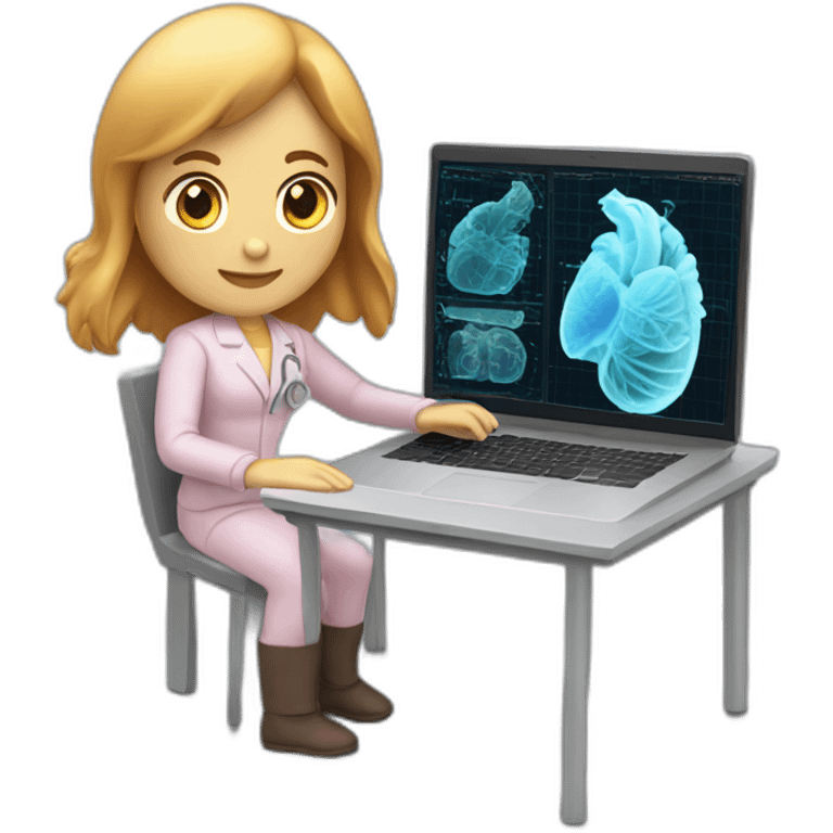 Biomedical-Engineer-studying-hologram-3d-model-of-breast emoji