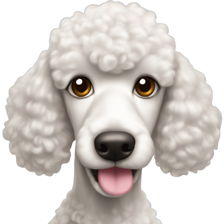 White poodle with pinkish brown nose emoji