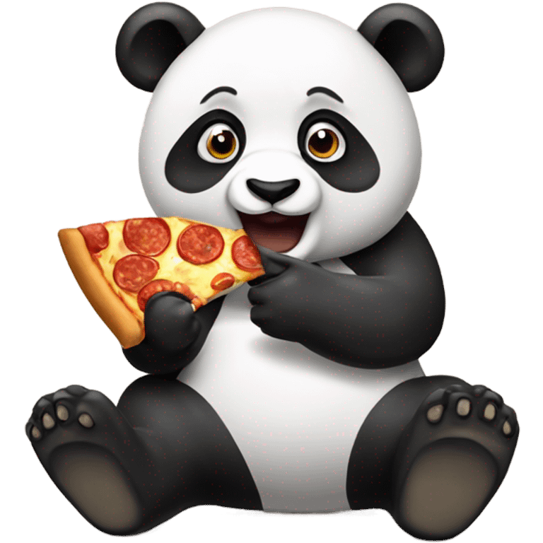 panda eating pizza emoji