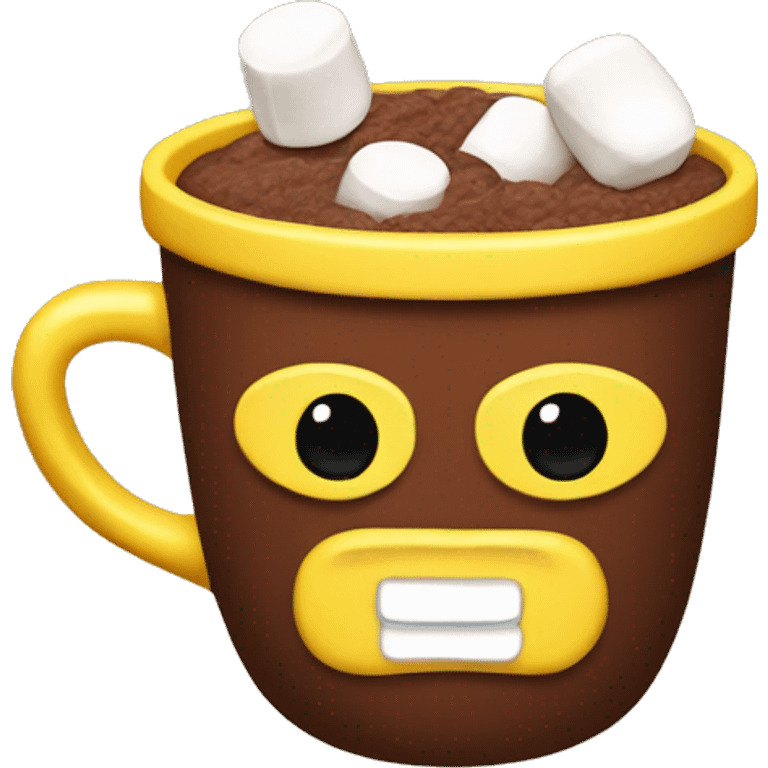 Cocoa with marshmallows in a yellow cup. emoji