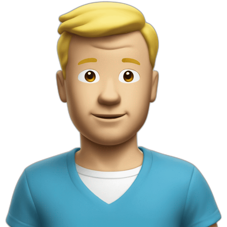 tintin with blue tee shirt emoji