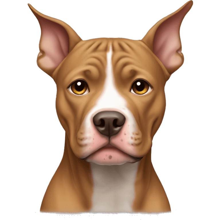 Light brown pitbull with ears cut emoji