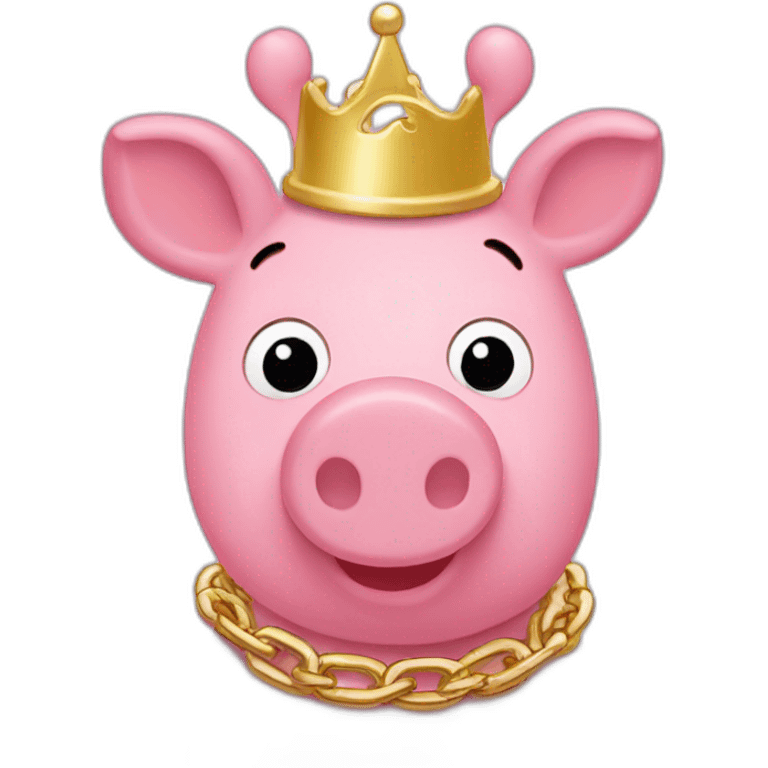 Peppa pig wearing gold chain emoji