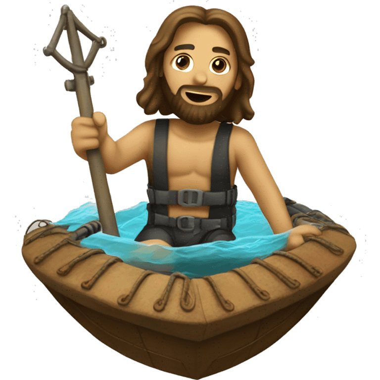 Jesus driving a diver emoji