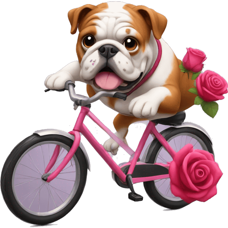 rose bulldog on a bike emoji