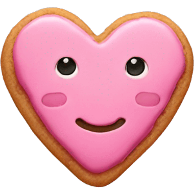 heartshaped pink cookie emoji