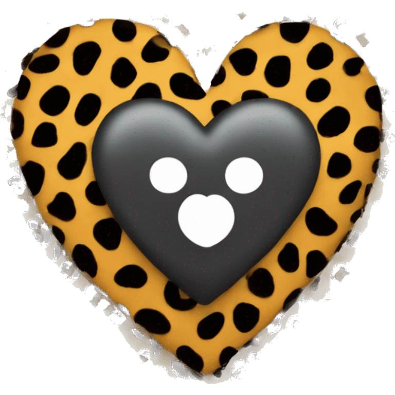 Big heart colored in leopard print  emoji