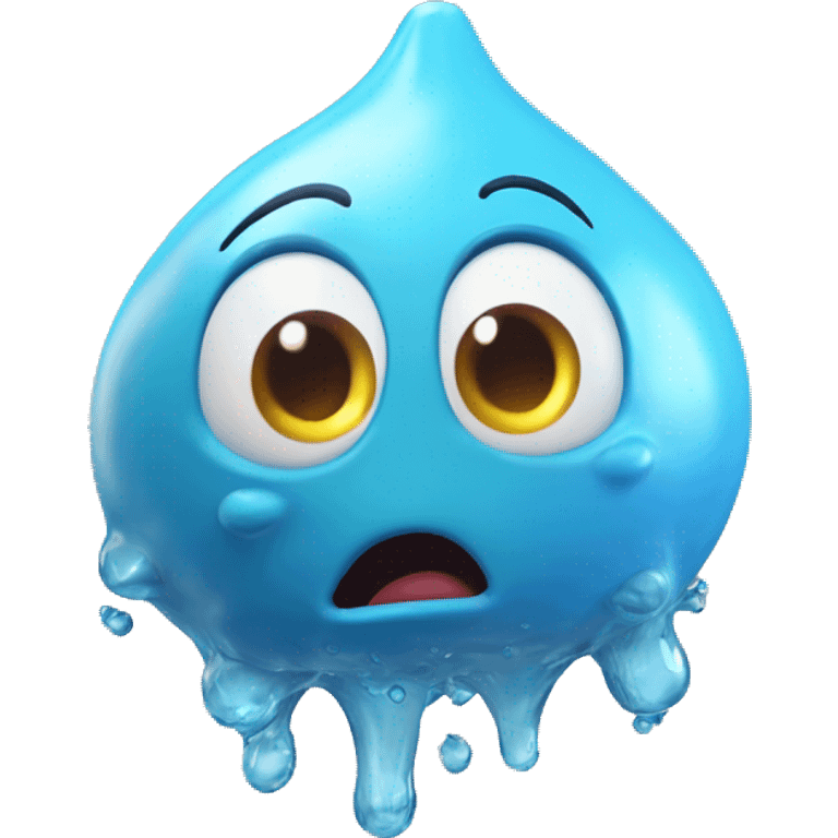 Liquid Blob Water Elemental DisneyPixar-style Character 3D Render emoji