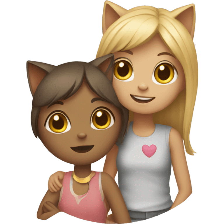 Cat with girl emoji