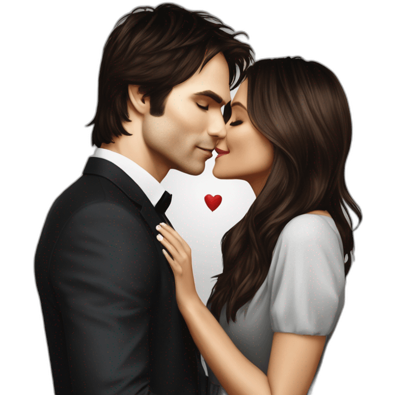 Ian Somerhalder kissing Nina Dobrev emoji