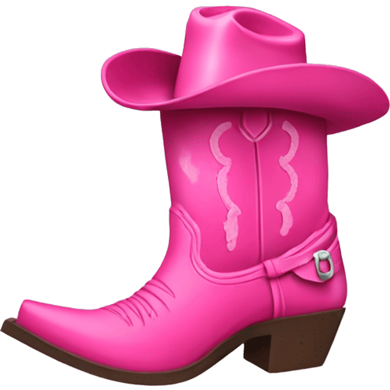 A pink cowboy boot  emoji