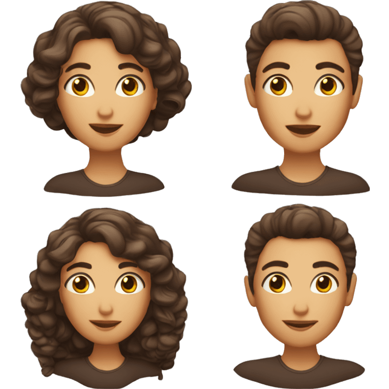 Memoji con el pelo de lado piel clara y ojos cafés oscuros  emoji