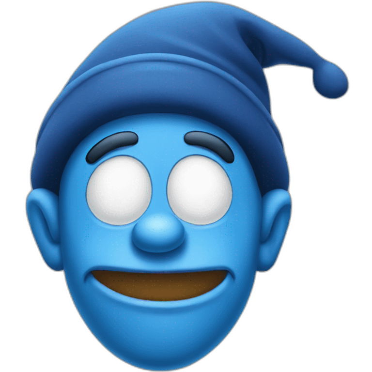 blue sleepy smurf emoji