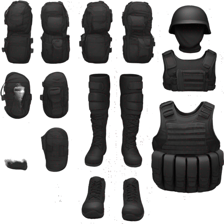 all black Tactical gear emoji